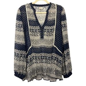 Olsenboye Sheer Long Sleeve Top Size XL